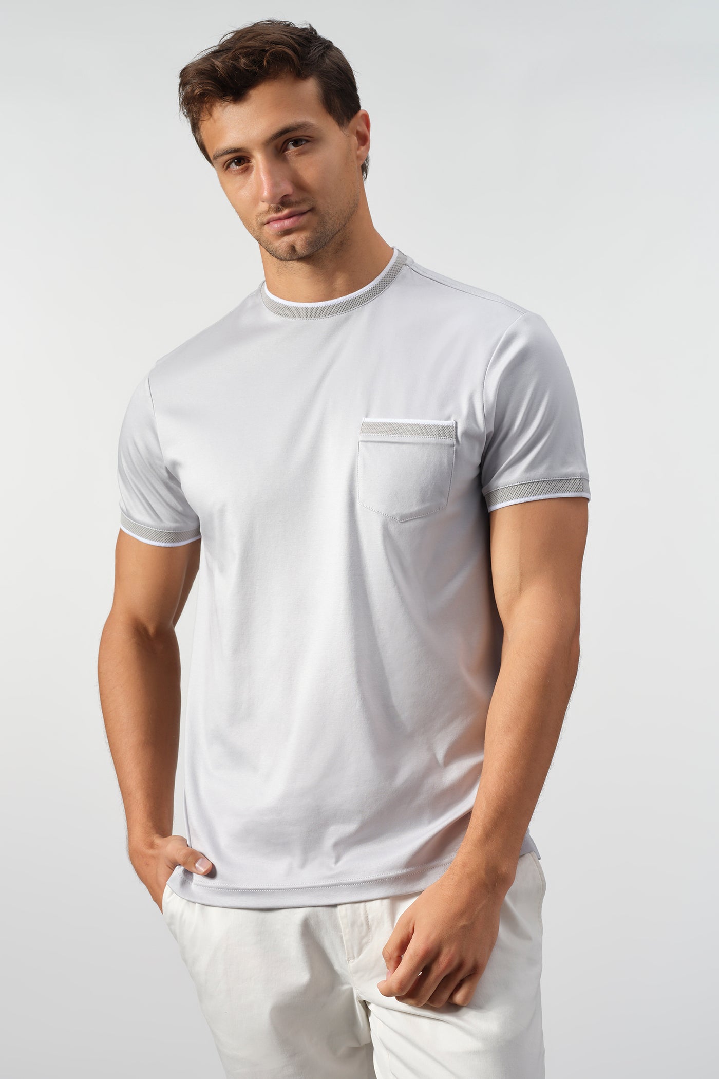Garnet Setatouch Cotton Tee With Contrast Detail