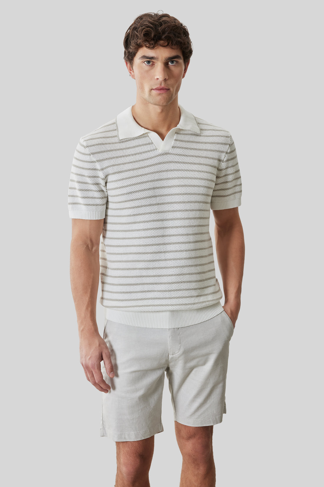 Robert Barakett Stellan Open Collar Polo